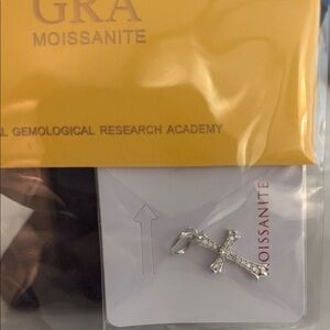 Silver Moissanite Cross Pendant
